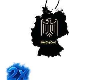 2x Deutschland Duftbaum/Auto Lufterfrischer/Schwarz Eis