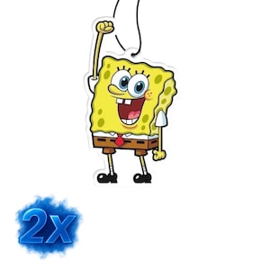 2x Spongebob Duftbaum/Auto Lufterfrischer/Rose