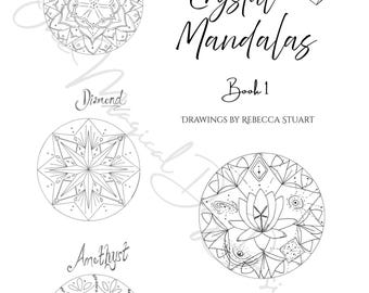 Crystal Mandala Malbuch: 12 handgezeichnete Designs (PDF Download)