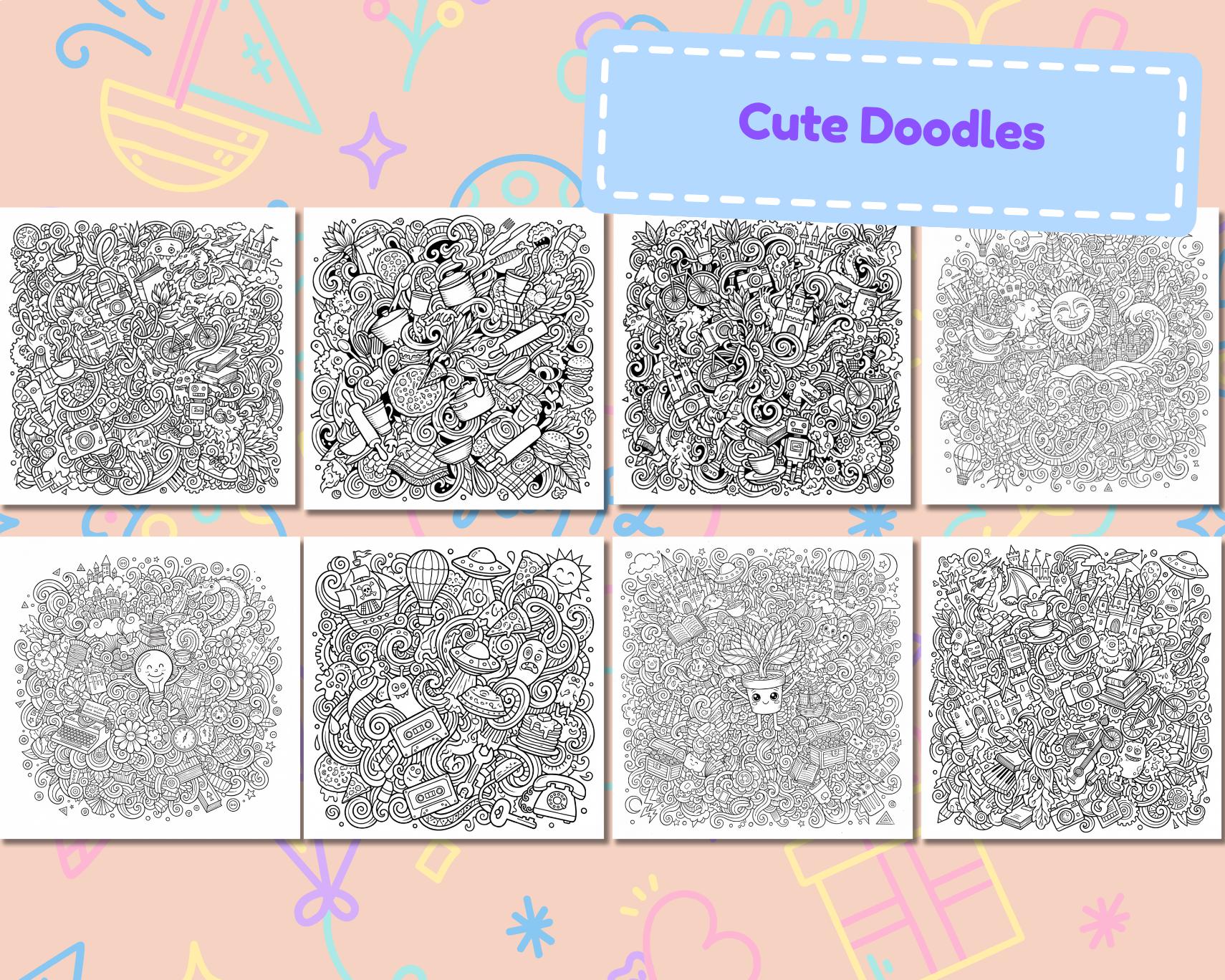 Doodle Coloring Pages Vol 4 | Fun Illustrations for Adults and Kids ...