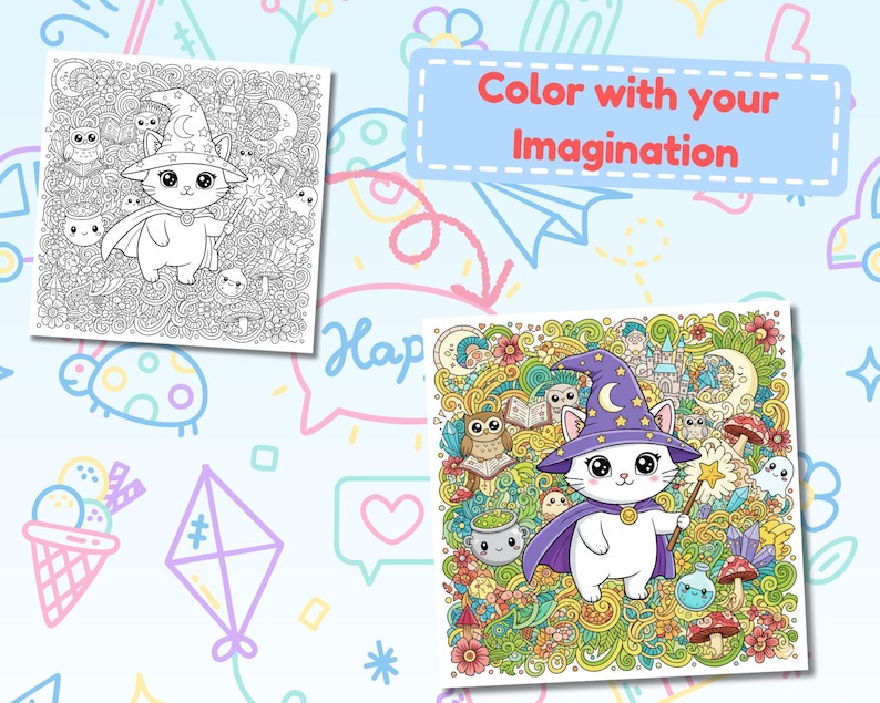 Cute Doodle World Coloring Pages Vol 2 | Fun Illustrations (printable ...