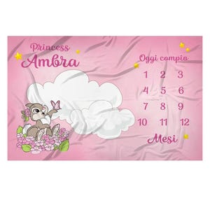 Copertina mesi , Tappeto per neonati , coperta con foto ,calendario/complimesi neonato tante grafiche personalizzabili con nome