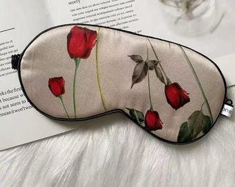 Mascarilla para dormir de seda de morera para ojos, mascarilla ligera de viaje