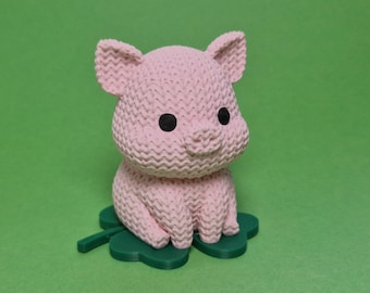 Cute lucky pig in crocheted look