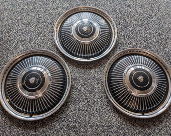 1965 Mercury Comet 14" Hubcaps (3) Vintage Factory Original