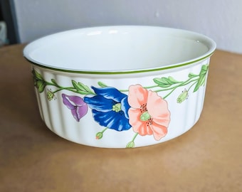 VTG Villeroy & Boch German Porcelain Souffle Dish Apmapola Pattern 8.5 Inches