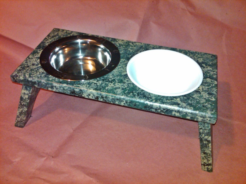 Raised / Elevated Cat Feeding Station Granite | Etsy