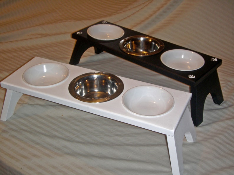 Raised / Elevated Cat Feeding Station 3 Bowl Etsy