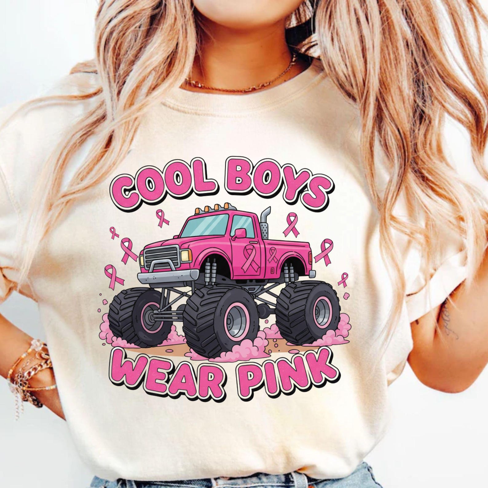 Real Boys Wear Pink Boys Breast Cancer Awareness Shirt
