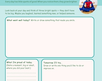 Kids Gratitude Worksheet: Today’s Bright Spots Activity (PDF)