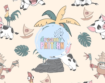 Magical Princess Seamless Pattern for Sublimation – High-Resolution PNG & JPEG - Digital Download