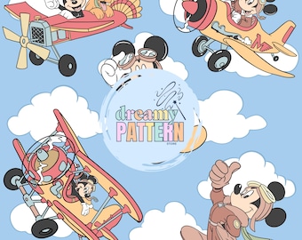 Magical Mouse flying Seamless Pattern for Sublimation – High-Resolution PNG & JPEG - Digital Download