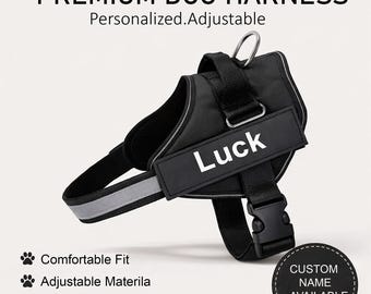 Arnés para perro personalizado con nombre y número de teléfono, arnés reflectante ajustable, regalo para amantes de los perros, regalo único para perros, regalos conmemorativos para mascotas