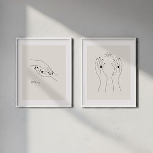 Minimalist Line Wall Art Set (2 Prints) | Philosophical Love Print | Fragments of Love: Essence Collection | Instant Download