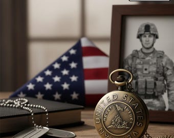 Personalized Never Forget Pocket Watch | Engraved Veteran Memorial Gift