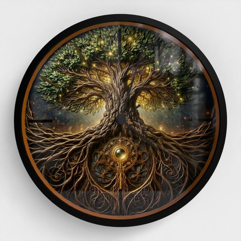 Tree of Life Wall Clock Sacred Geometry Art, Zen Home Decor for ...