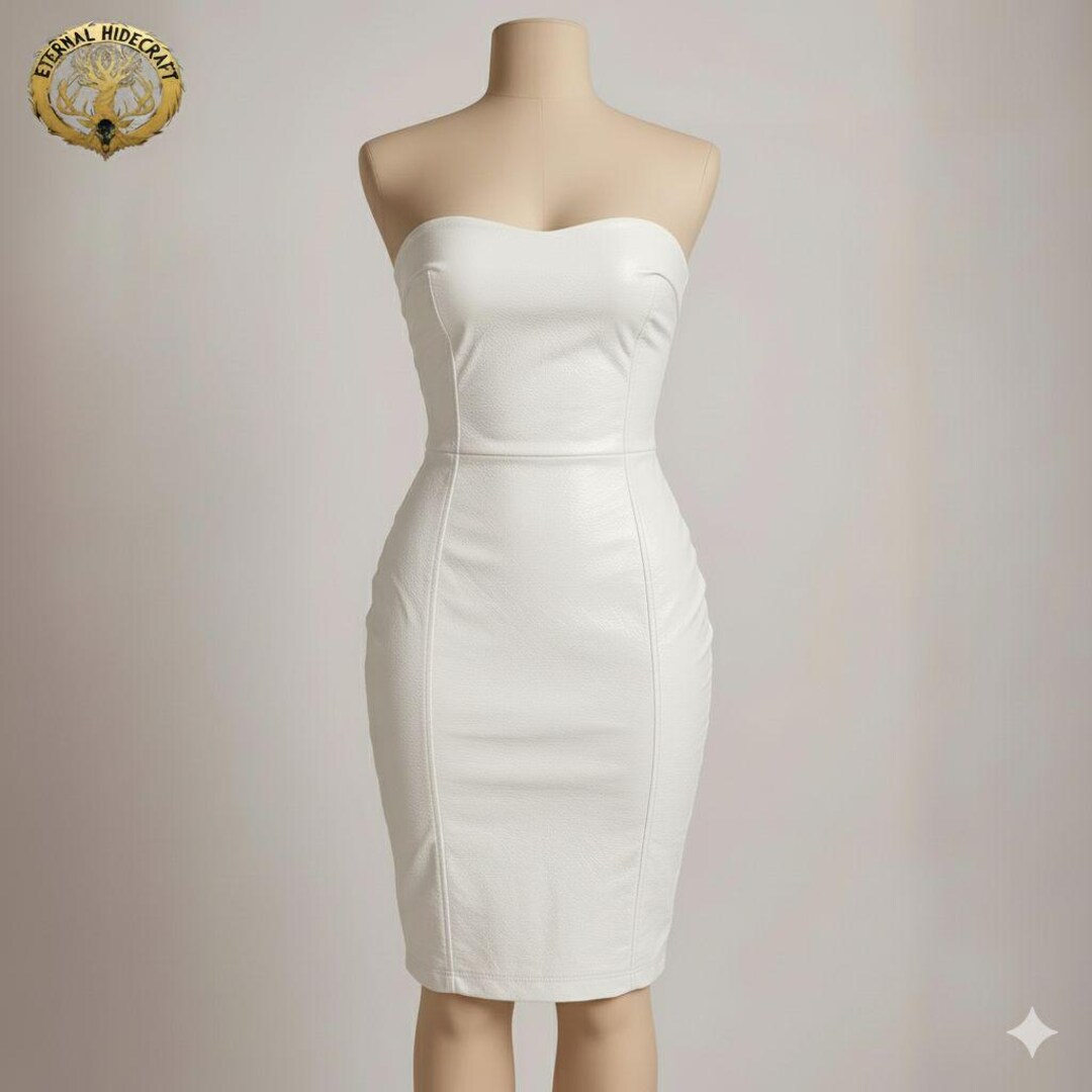 knee length dresses for ladies Amberly Leather Dress – Retrofete main image 1