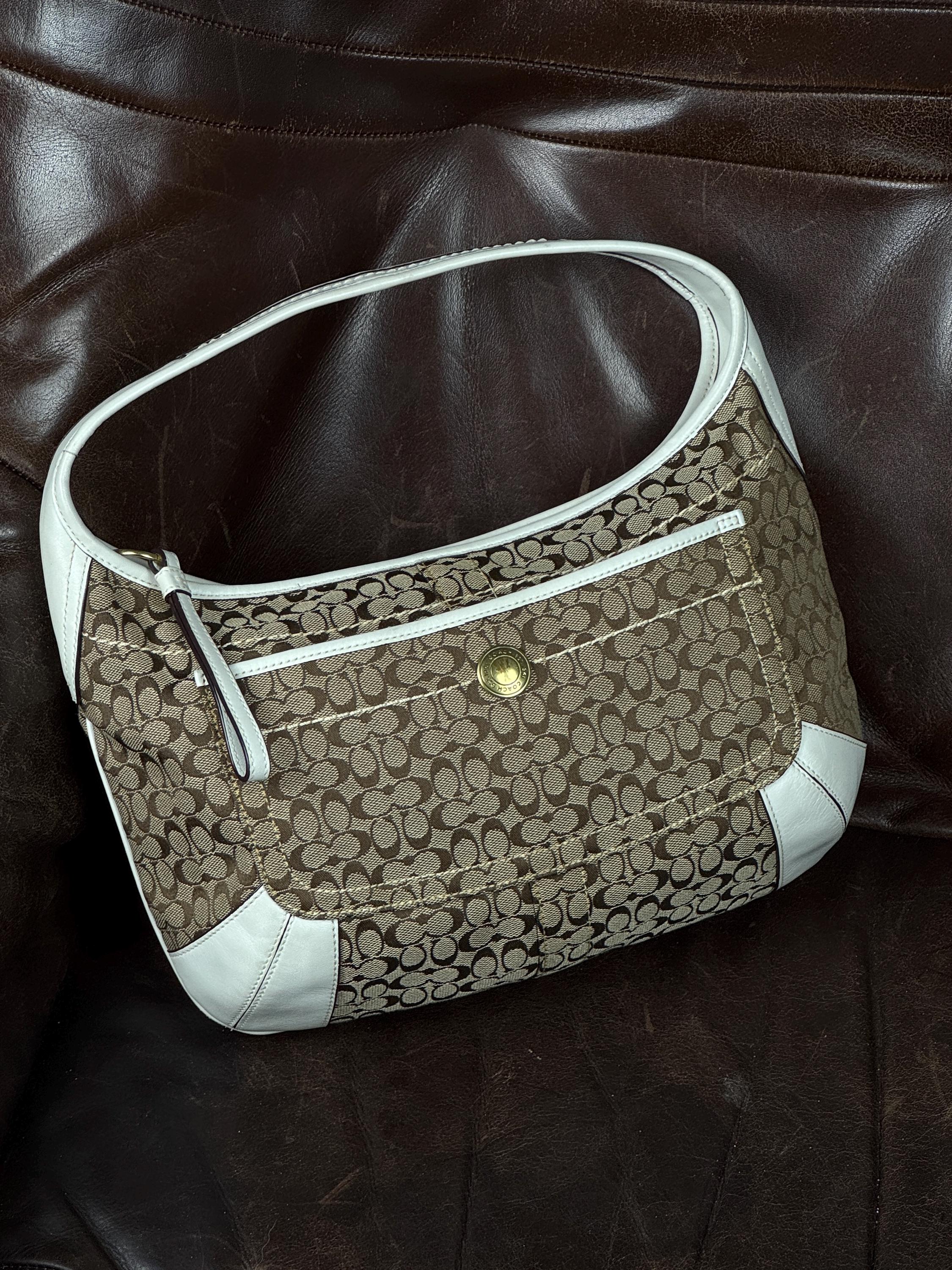 Vintage Coach Ergo Hobo Signature Bag White and Beige - Etsy