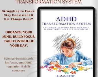 Planificador digital para adultos con TDAH / Sistema de transformación del TDAH con respaldo científico para mejorar la concentración, la función ejecutiva y la organización.