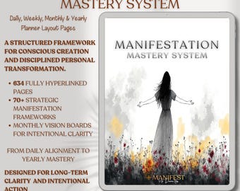 Planificador digital del diario de manifestación / Diario de la ley de la atracción / Planificador de tablero de visión / Planificador GoodNotes / Cuaderno de trabajo de manifestación