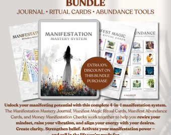 Manifestation Bundle Journal Ritual Set Magic Checks Wealth Digital Kit