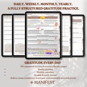 Diario de gratitud digital para GoodNotes, planificador de gratitud de 365 días y cuaderno de reflexión para iPad imagen 4