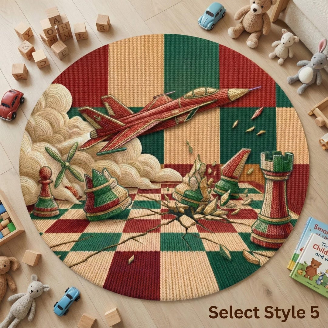 Fantasy Aviation & Music Room Rug, Kids Dream Play Mat, Washable Round ...
