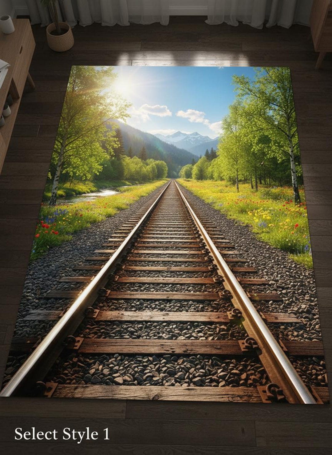 Red Train Rug Personalised Train Rug, Custom Name Railway Mat, Steam Locomotive Decor ...