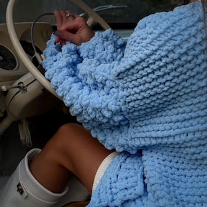 Oversized Handmade Cardigan – Folklore Knit Cardigan for Spring, Cozy Sweater image 1