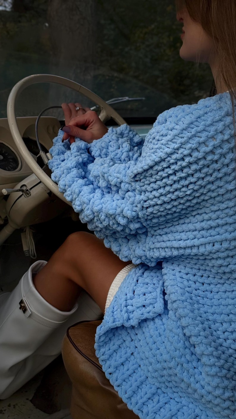 Oversized Handmade Cardigan – Folklore Knit Cardigan for Spring, Cozy Sweater image 1