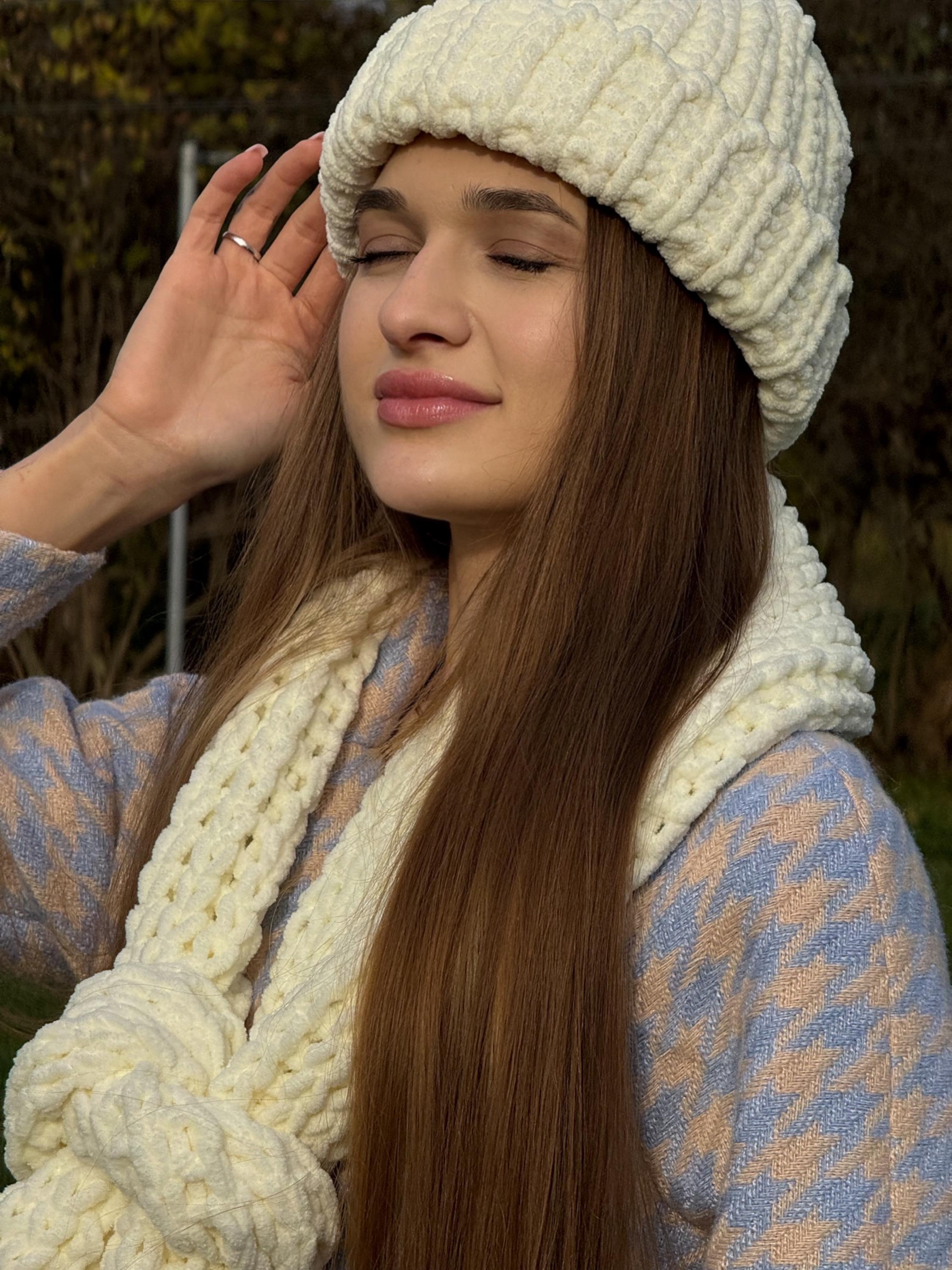Handmade Knit Hat and Scarf Set Hand Knit Hat and Infinity Scarf Set – The Knitten Cat main image 3
