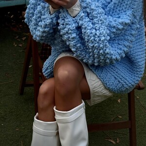 Oversized Handmade Cardigan – Folklore Knit Cardigan for Spring, Cozy Sweater image 4