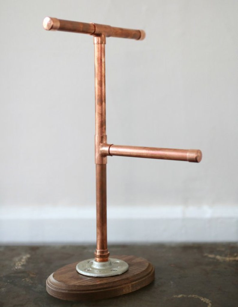 Copper Pipe Jewelry Display Stand Organizer Industrial Etsy