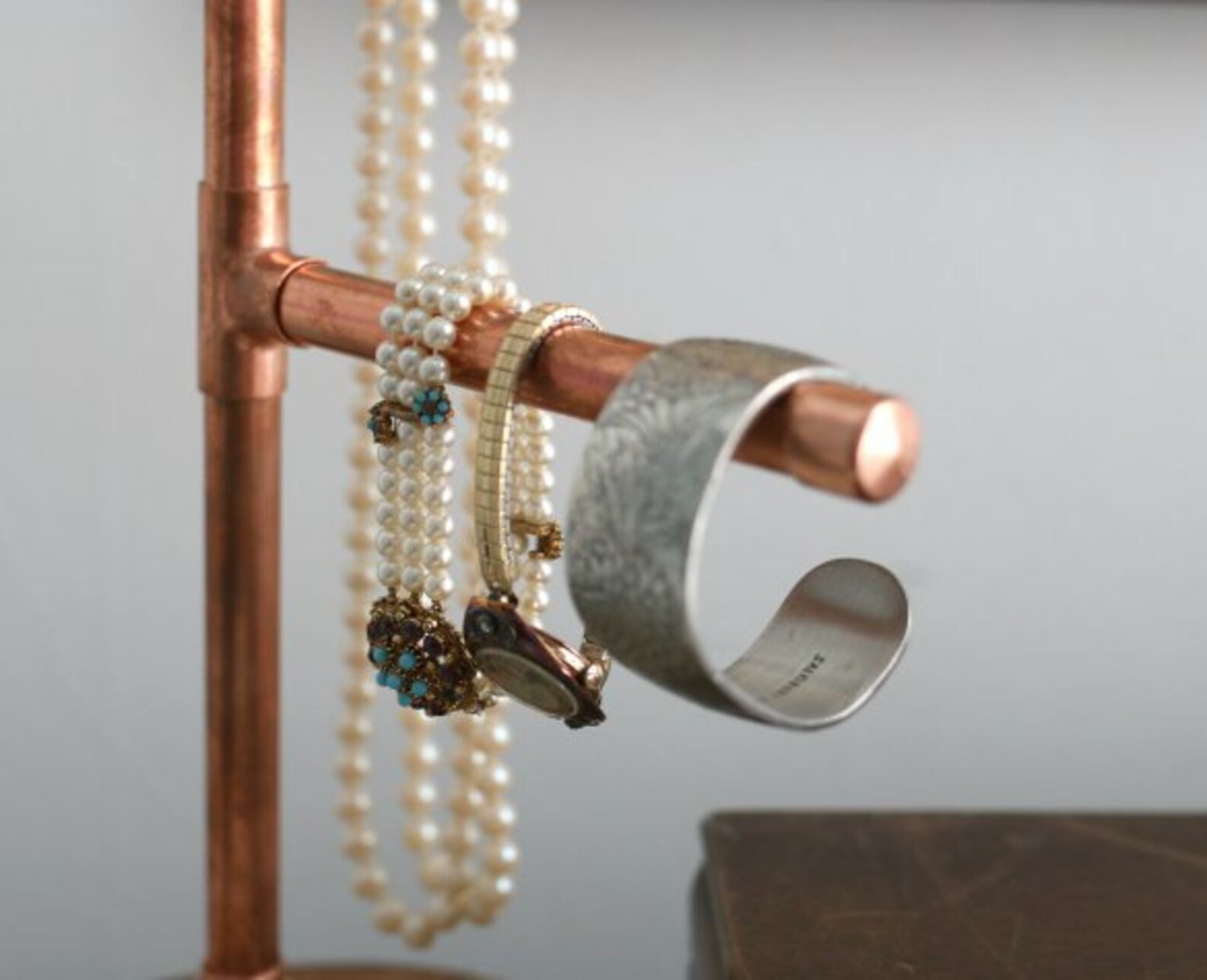 Copper Pipe Jewelry Display Stand Organizer Industrial Etsy