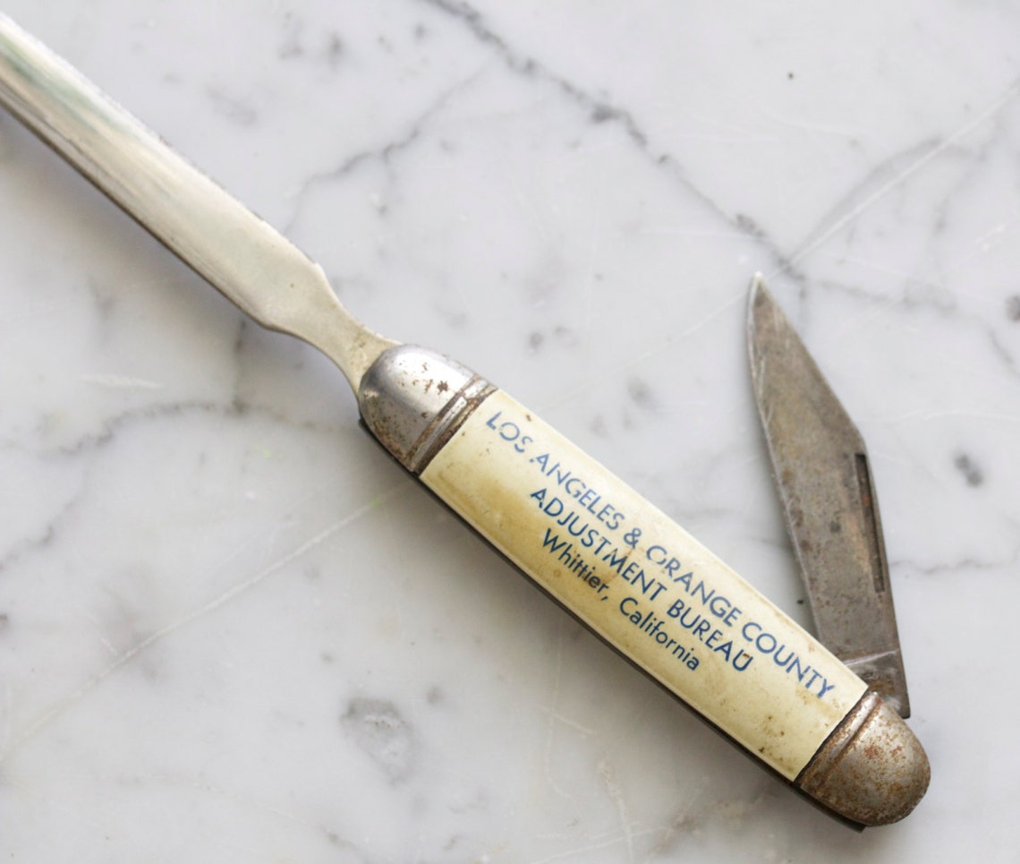 Vintage Mother of Pearl Letter Opener with Hidden Pocket Knife Etsy