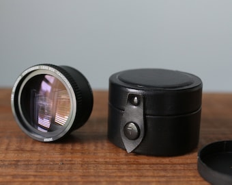 Vintage Japan 1.5x Telephoto Conversion Lens for Camcorder with Original Round Leather Lens Case
