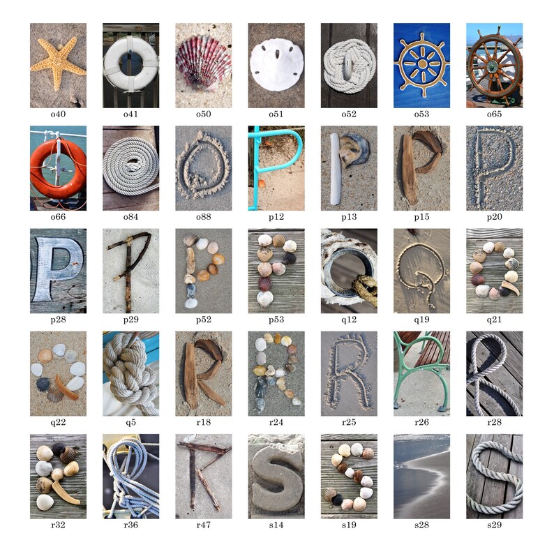 beach nautical letter photos 4x6 color letters alphabet etsy