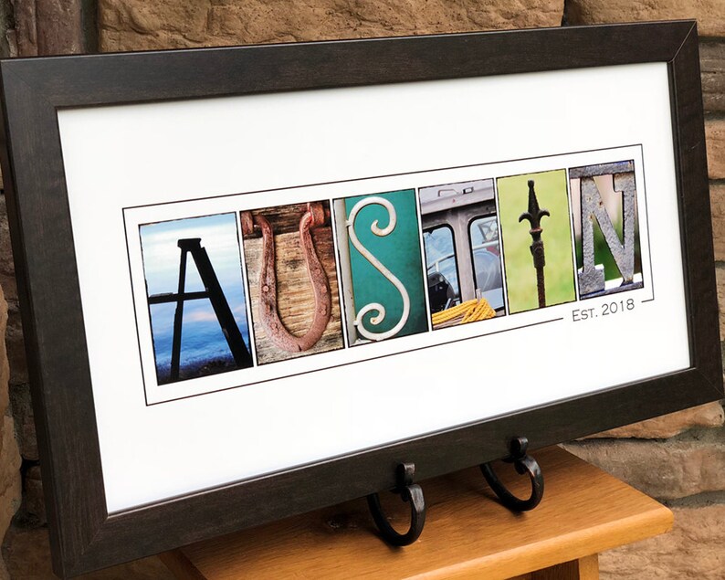 Personalized Letter Art YOUR LAST NAME in Photo Letters Etsy