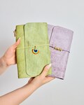 Ghost Pueblo Leather Trifold Journal Cover, Refillable A5 A6 Planner, Custom Charm Notebook Gift product logo