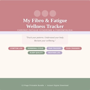 Fibromyalgia Tracker Printable | CFS Wellness Journal PDF