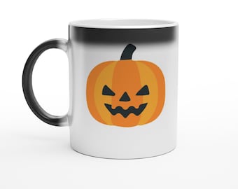 Magic Halloween Mug - Heat Changing Coffee Cup - Spooky Gift for Halloween Lovers - Personalized Black Ceramic Mug for Hot Beverages