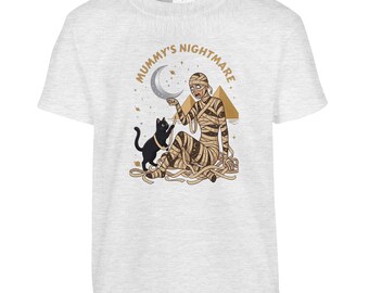 Kids Halloween Mummy Nightmare T-Shirt, Spooky Season Graphic Tee, Funny Mummy Graphic Shirt, Soft Cotton Toddler Halloween Costume Top