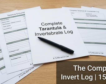 The Complete Tarantula and  Invertebrate Log.  A Print to Use Husbandry Guide