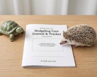 Hedgehog Care Journal Tracker, Pet Log Book, Weight Temperature Log (Instant PDF Download)