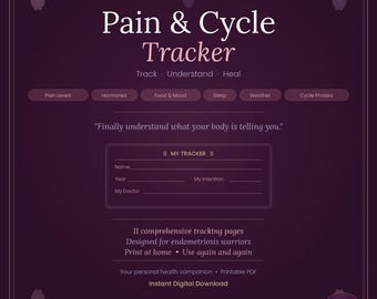 Registro de dolor y ciclo menstrual en casos de endometriosis / Registro de síntomas, estado de ánimo y sueño (descarga digital)