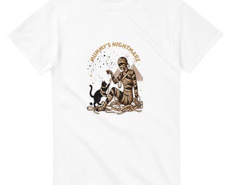 Halloween Mummy T-Shirt - Mummy's Nightmare Graphic Tee - Spooky Season Gildan 5000 Crewneck - Unisex Halloween Costume Shirt