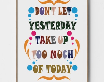 Inspirational Quote Art Print – Colorful Typography (Digital Download)