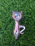 4.5'' Pink Cat Hand-Blown Glass Art Piece, Cute Girly Transparent Spoon-Style Decorative Glass Pipe Collectible, Unique Gift for Her