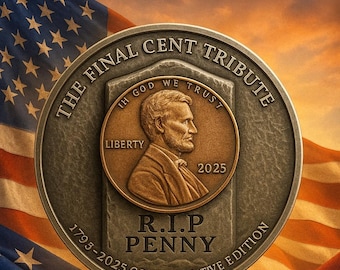 Moneta commemorativa dell'ultimo centesimo 1909-2025, gettone commemorativo dell'ultimo penny di Lincoln, moneta commemorativa storica, regalo nostalgico per collezionisti di monete