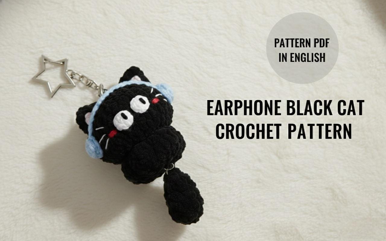 30 Black Cat Crochet Patterns for Amigurumi, Bags, Keychains, and Cozy Handmade Gifts 15 Beginner Black Cat Keychain